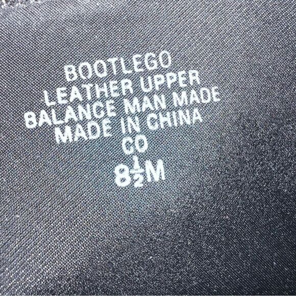 Vintage 90s Y2K Black Leather Square Toe Lace Up Ankle Boots 8.5 Whimsigoth - Picture 11 of 15